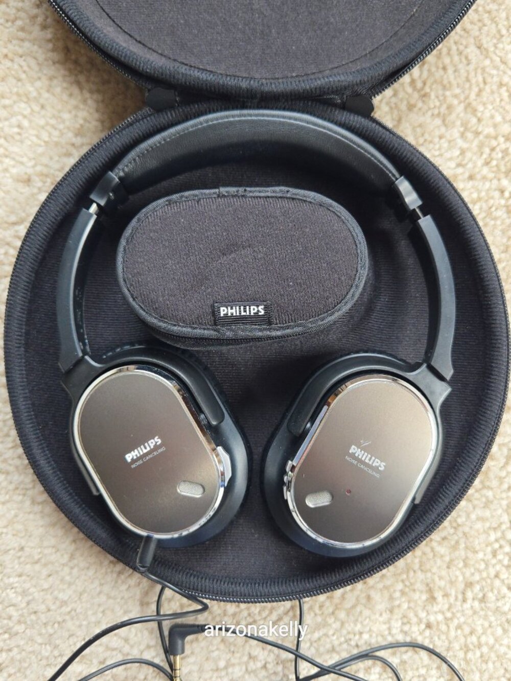 Philips Noise Canceling Headphones in Hard Case